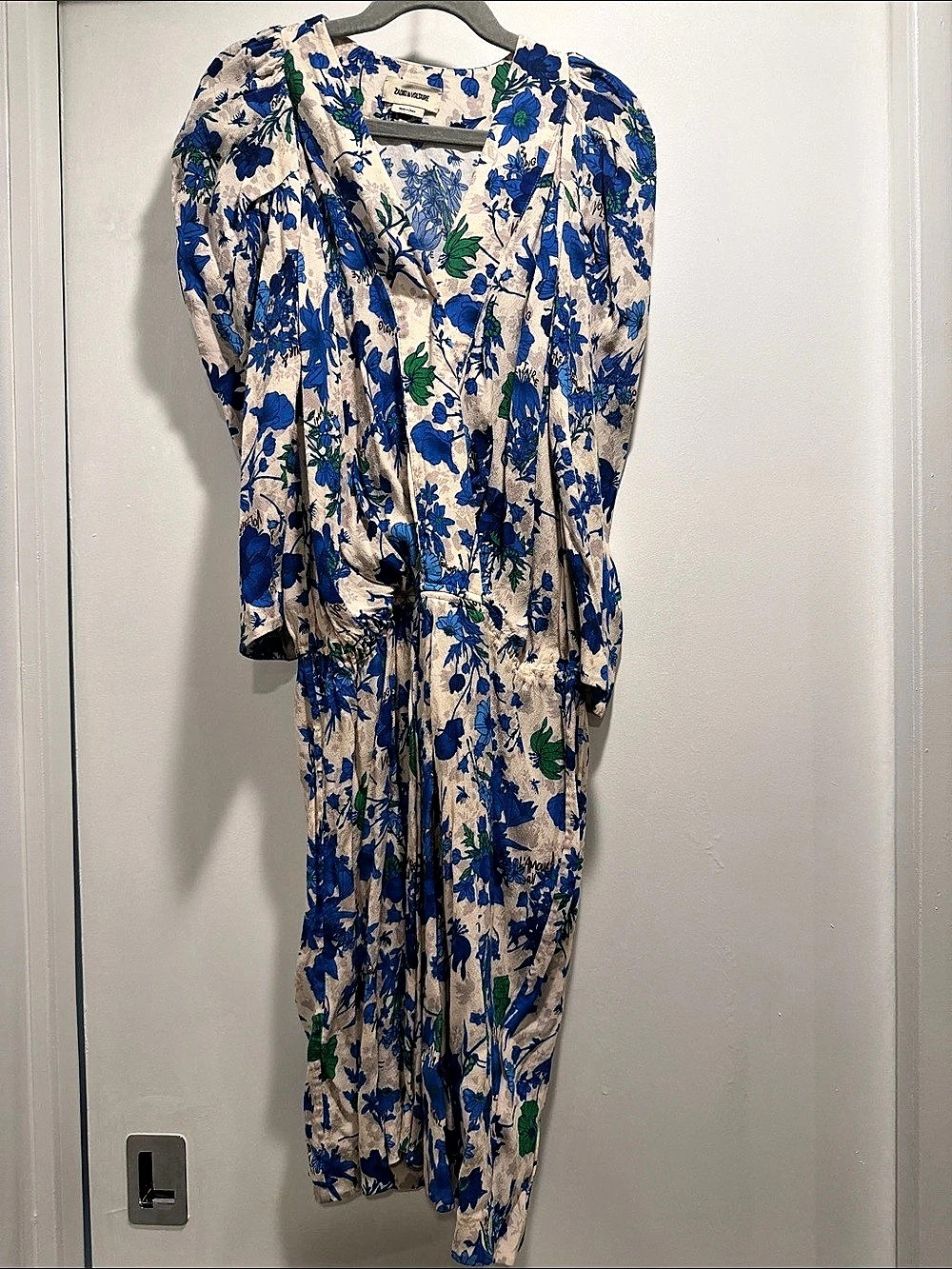 Zadig & Voltaire Floral Midi Dress in Blue & White Like New